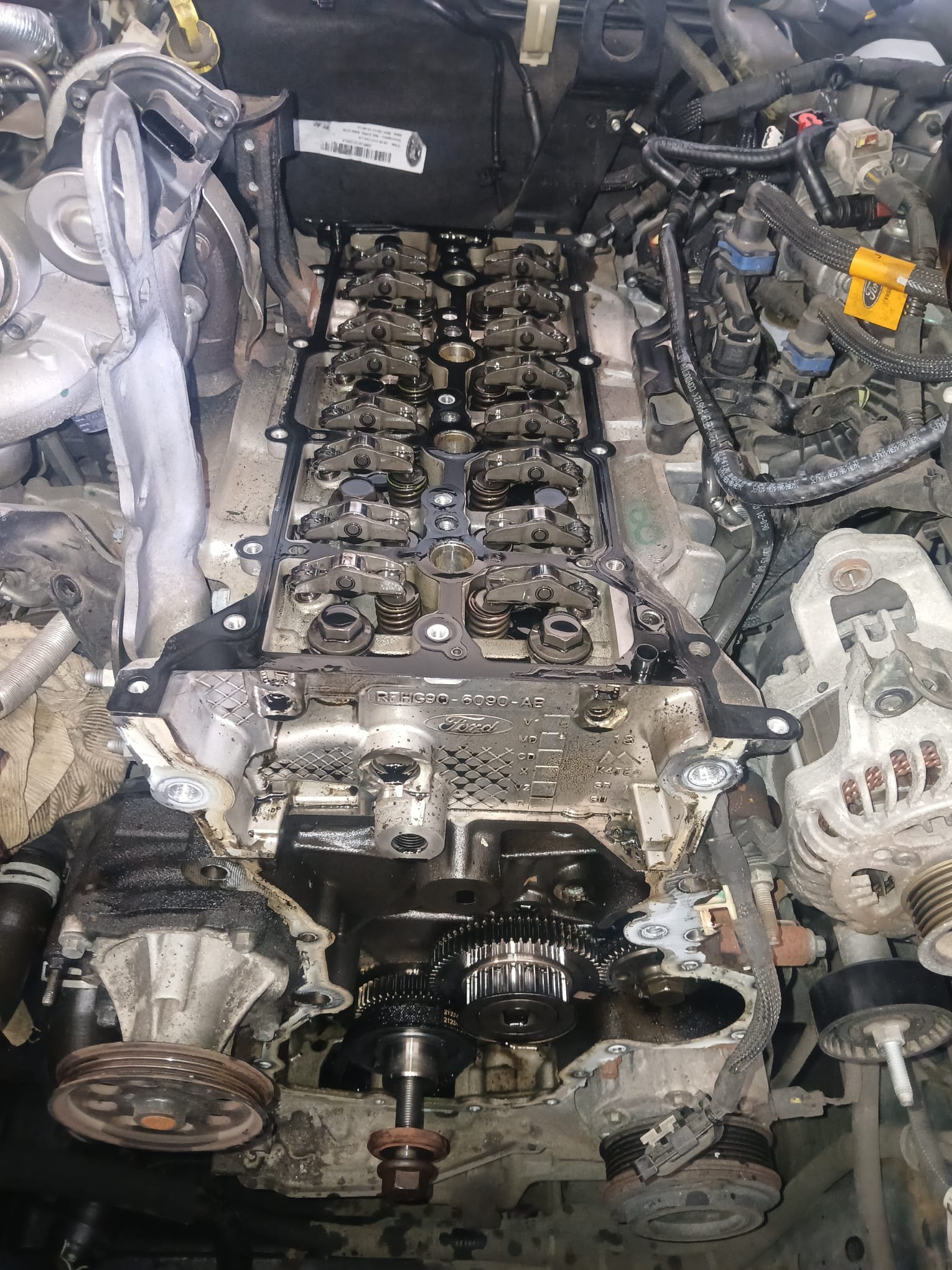 Mobile mechanic service van at customer location